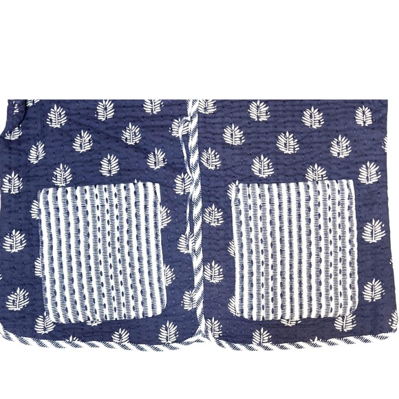 NWT Vineyard Vines Women's Reversible Quilted Jacket Navy Leaf Print Pockets S - Picture 6 of 13